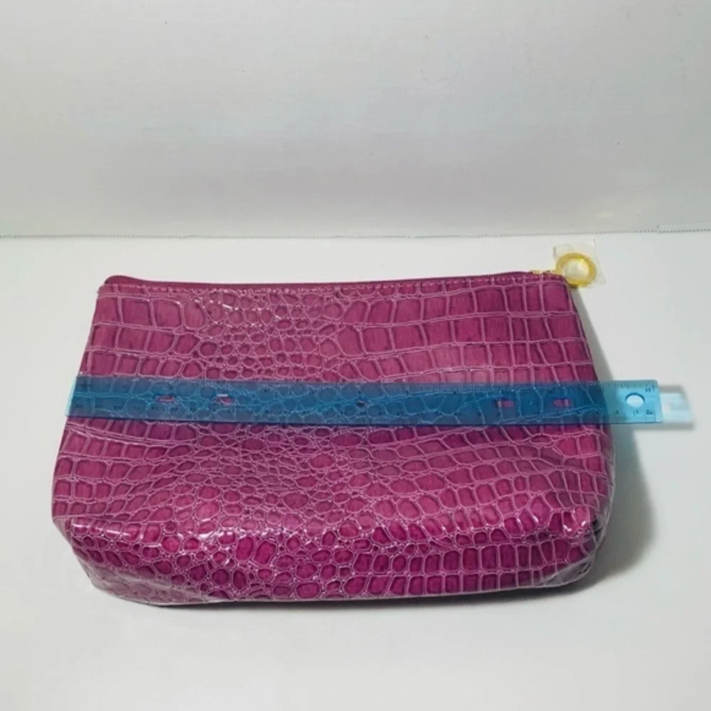 Estee Lauder Maroon Reptilian Makeup Bag NWOT